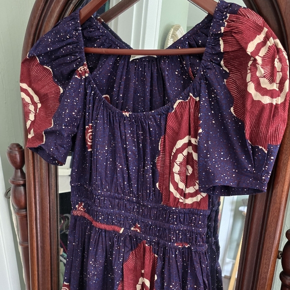 Ultra Johnson Perla Sand Dollar Floral Printed Cotton Dress Small - Picture 4 of 8